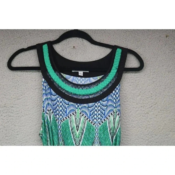 Sandra Darren Sleeveless Silky Maxi Dress-Size 14-Mesh Collar-Tie Belt - Picture 2 of 9